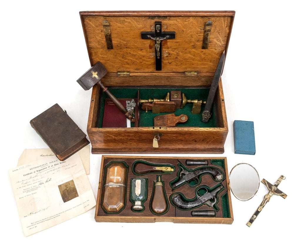 This late 19th-century vampire-slaying kit sold for $20,000 at auction. Photo courtesy of Hansons Auctioneers, Derby, U.K.