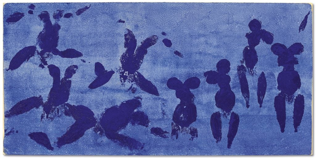 Yves Klein,<i> Anthropométrie de l’époque bleue, (ANT 124) (Anthropometry of the Blue Period), (ANT 124))</i> (1960). Courtesy of Christie's.