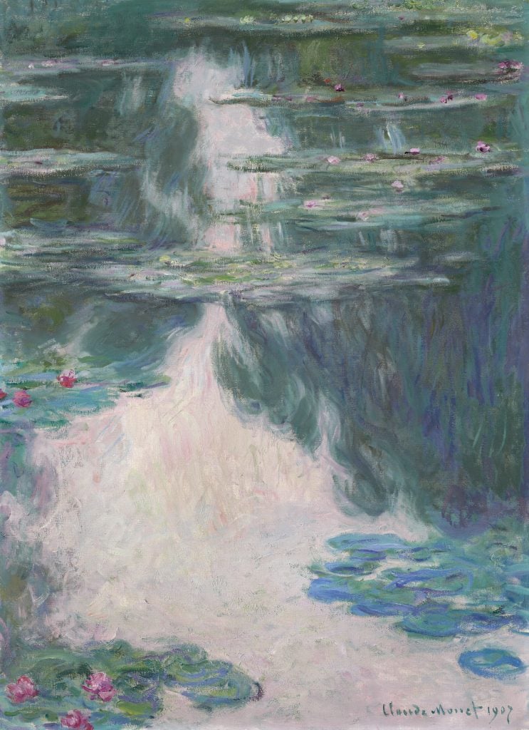 Claude Monet,<i> Nymphéas, temps gris</i> (1907). Courtesy of Christie's. 