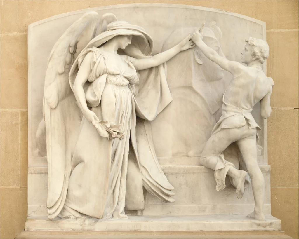 Daniel Chester French, <em>Death and the Sculptor</em> from the Milmore Memorial (1889–93, carved 1921–26). Collection of the Metropolitan Museum of Art, New York. 