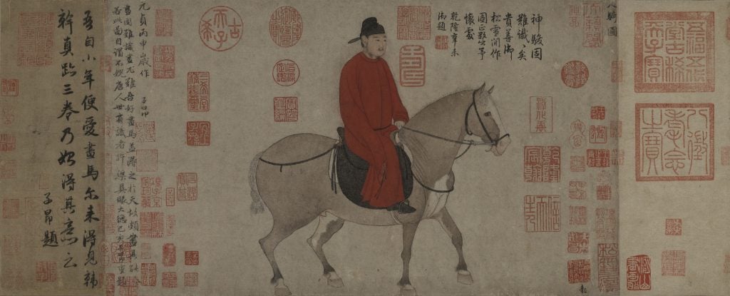 Zhao Mengfu (1254–1322) <i>Mounted Official Yuan dynasty, Chengzong period</i> (1296). Handscroll, ink and colour on paper, Palace Museum. © The Palace Museum