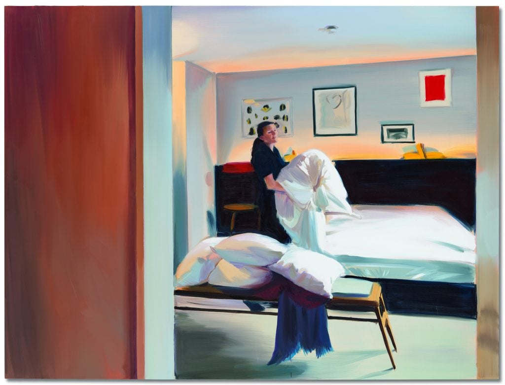 Caroline Walker, Bedding, Room 44 (2018). Courtesy Christie's Images Ltd. 2022.