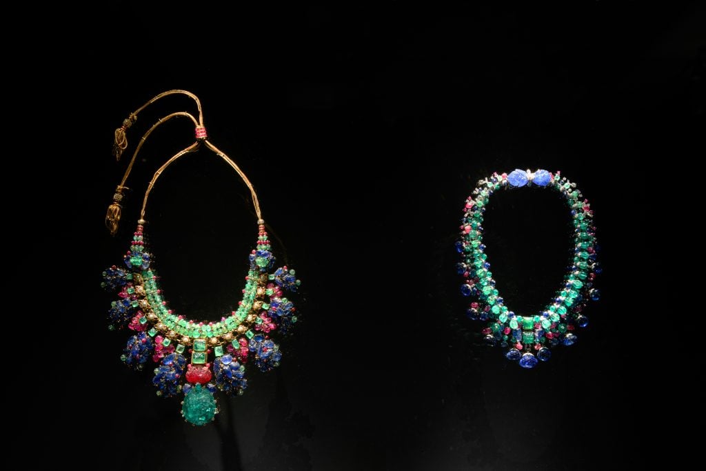 Timeless necklaces on display at the DMA. Courtesy of Carter. 