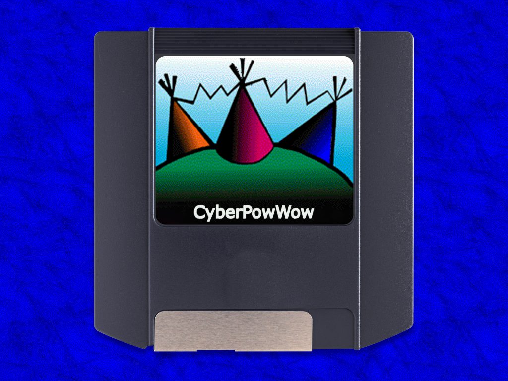 Promo image for CyberPowWow (1997–2004). Design by Laura Coombs. Courtesy of Rhizome.