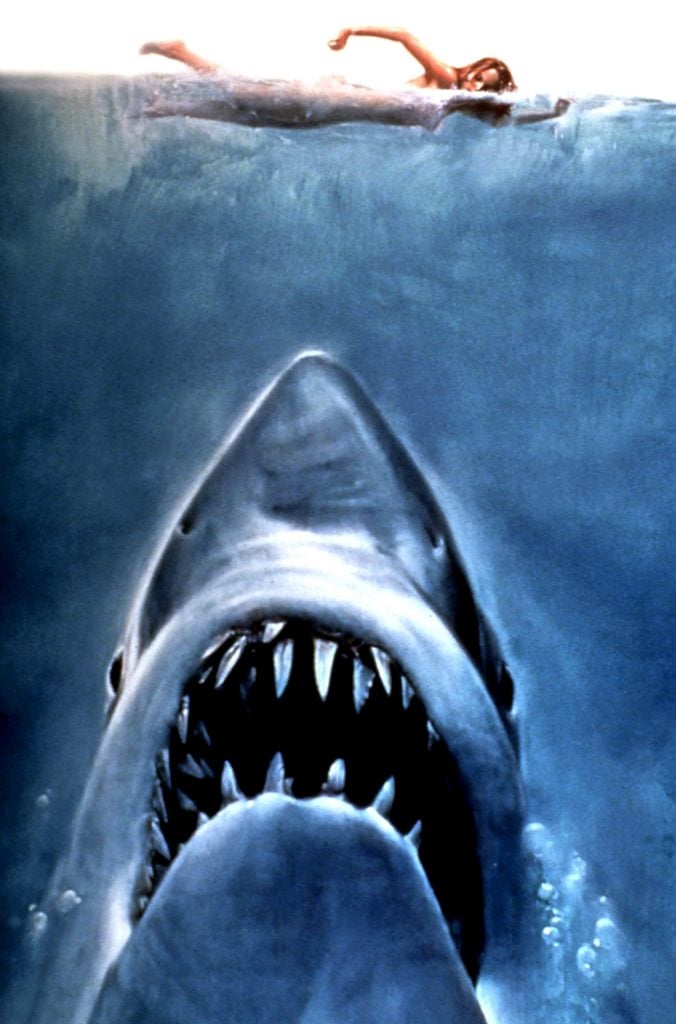 Jaws, poster, key art, 1975. (Photo by LMPC via Getty Images).
