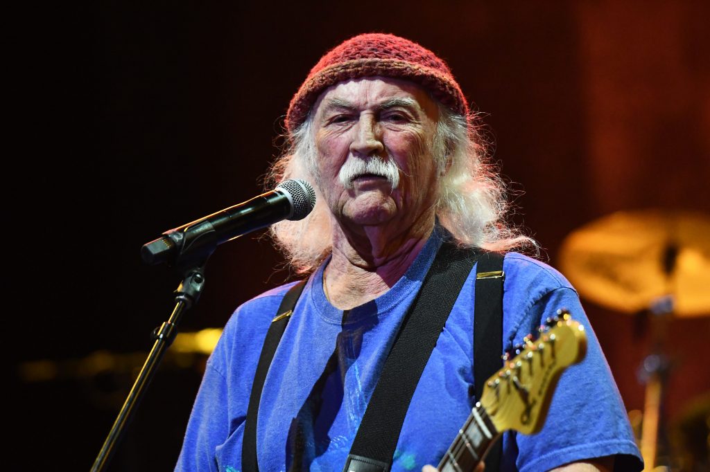 Rock and Roll Hall of Fame member David Crosby, founding member of the Byrds and Crosby, Stills and Nash, performing in 2019 in Los Angeles, California. Photo by Scott Dudelson/Getty Images.