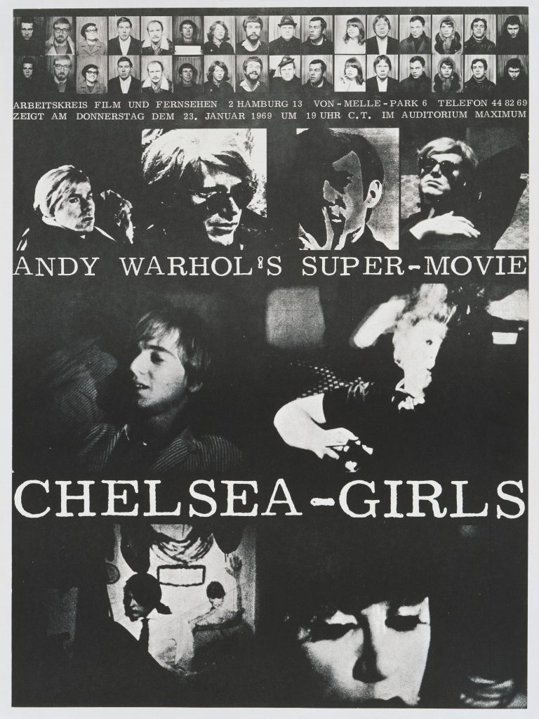A poster for a screening of Andy Warhol's 1966 experimental underground film, 'Chelsea Girls' (Photo by Movie Poster Image Art/Getty Images)