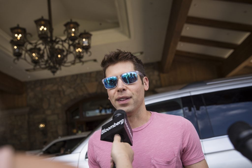 OpenAI cofounder Sam Altman at the prestigious Sun Valley Conference in 2018. (Photo by Drew Angerer/Getty Images)