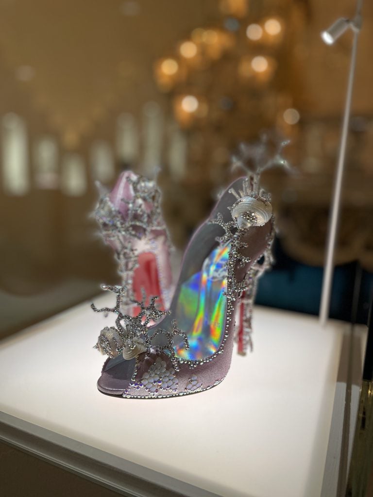 A Christian Louboutin design inspired by sea creatures, on display at 