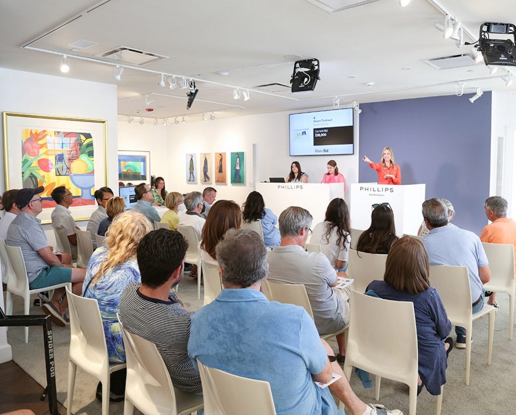 Phillips held its first live auction in its Southampton space last month (June 2022). Image courtesy Phillips.