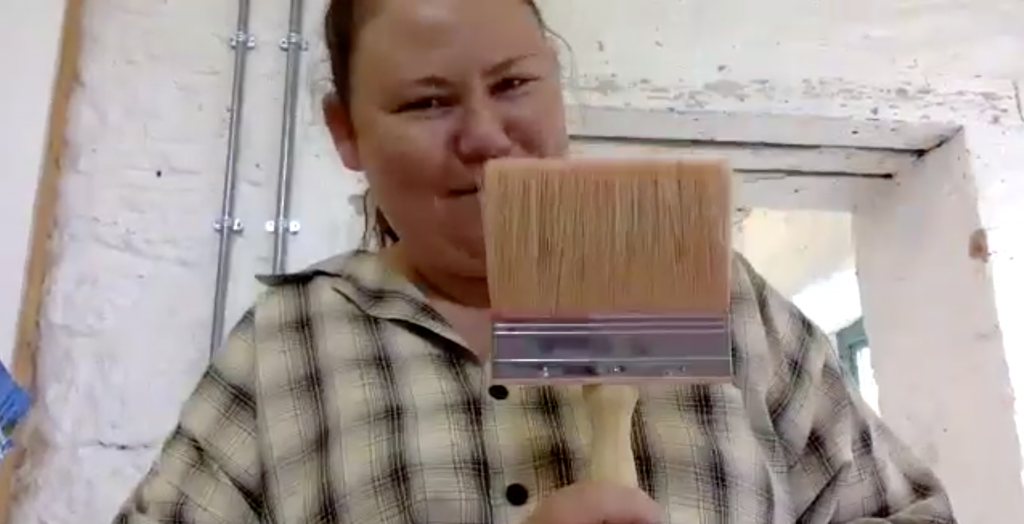 Christina Quarles and her essential five-inch stain brush.