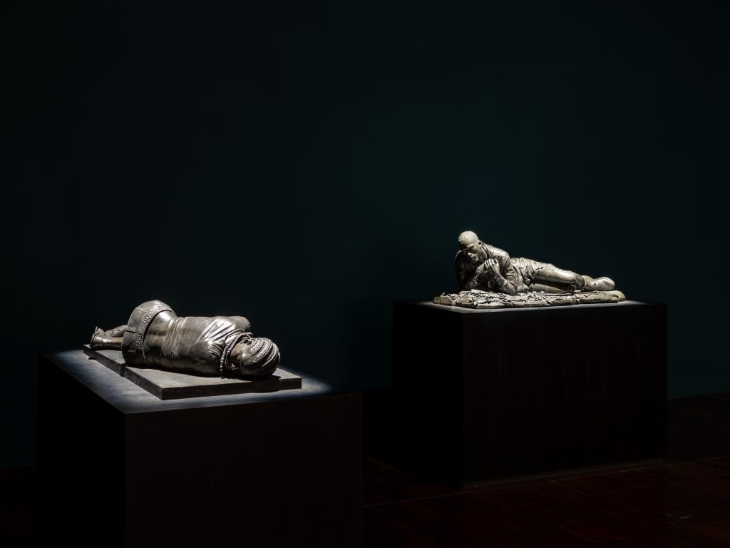 Installation view "Kehinde Wiley: Archeology of Silence" at the Fondation Cini, 2022. Photo © Ugo Carmeni.