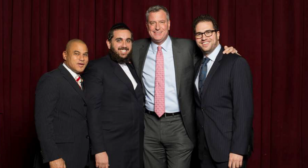 Fernando Mateo, Jeremy Reichberg, Mayor de Blasio and Jona Rechnitz. Photo courtesy of the U.S. Attorney's Office for the Southern District of New York.