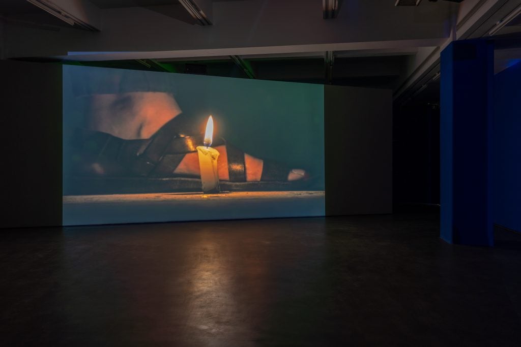 Installation view of Politics of the Studio, Out Out Brief Candle (2020). Courtesy of the Rockbund Art Museum.