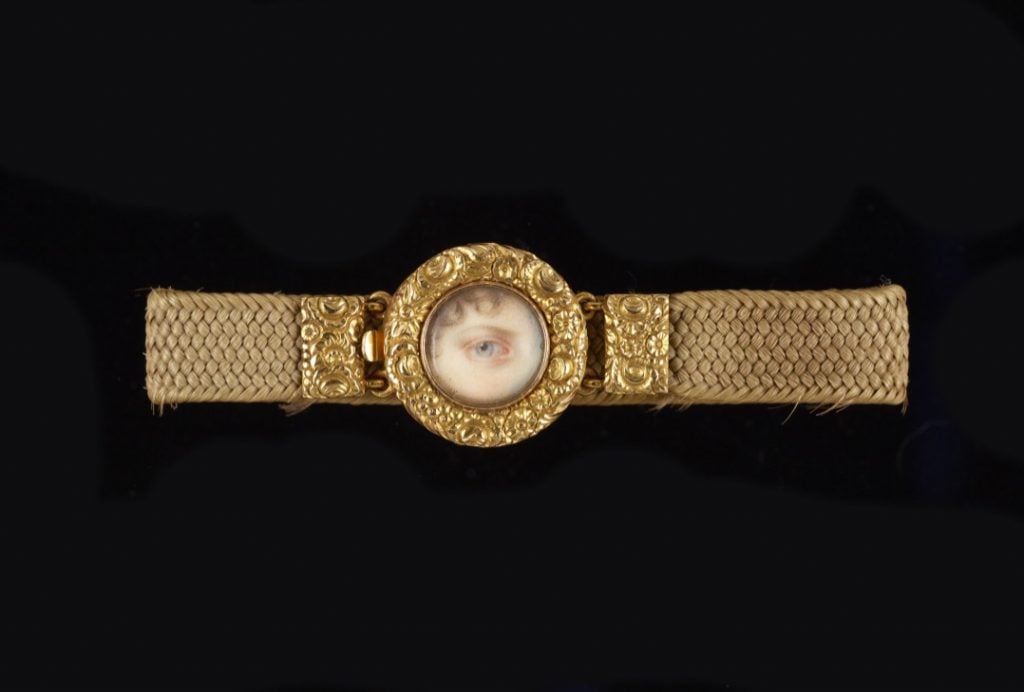 Princess Charlotte eye in a bracelet of her hair (1817). Collection of David and Nan Skier.