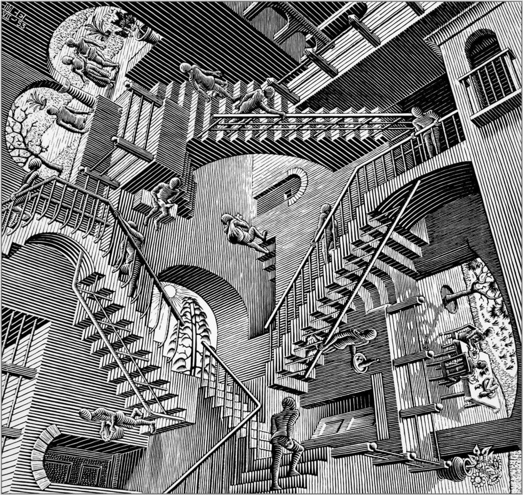 M.C Escher, Relativity (1953). ©The M.C. Escher Company, The Netherlands; courtesy of Michael S. Sachs.