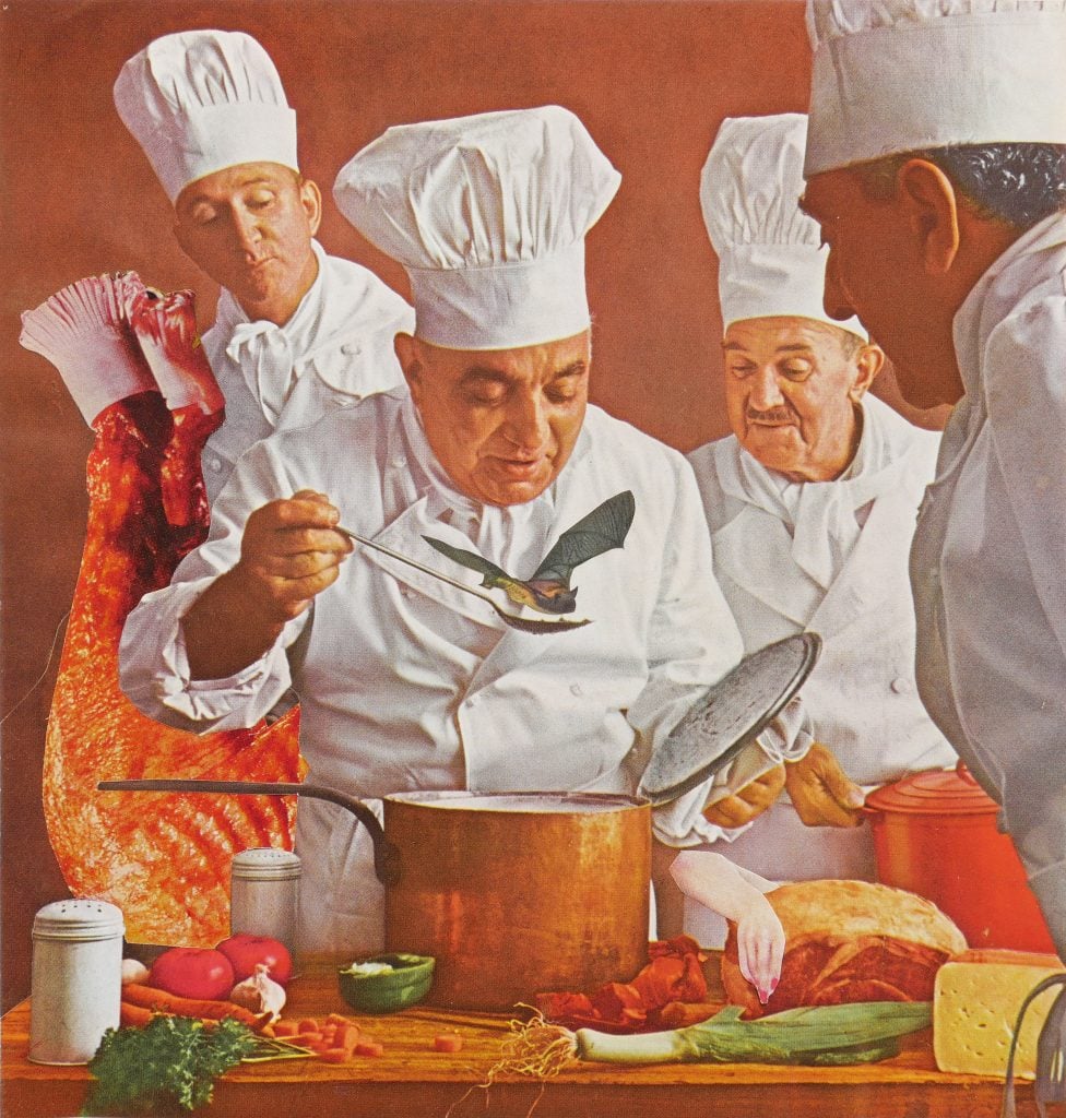 Jean Conner, TOO MANY COOKS (1970). Courtesy of the Conner Family Trust and Hosfelt Gallery, San Francisco, and the Artists Rights Society (ARS), New York.
