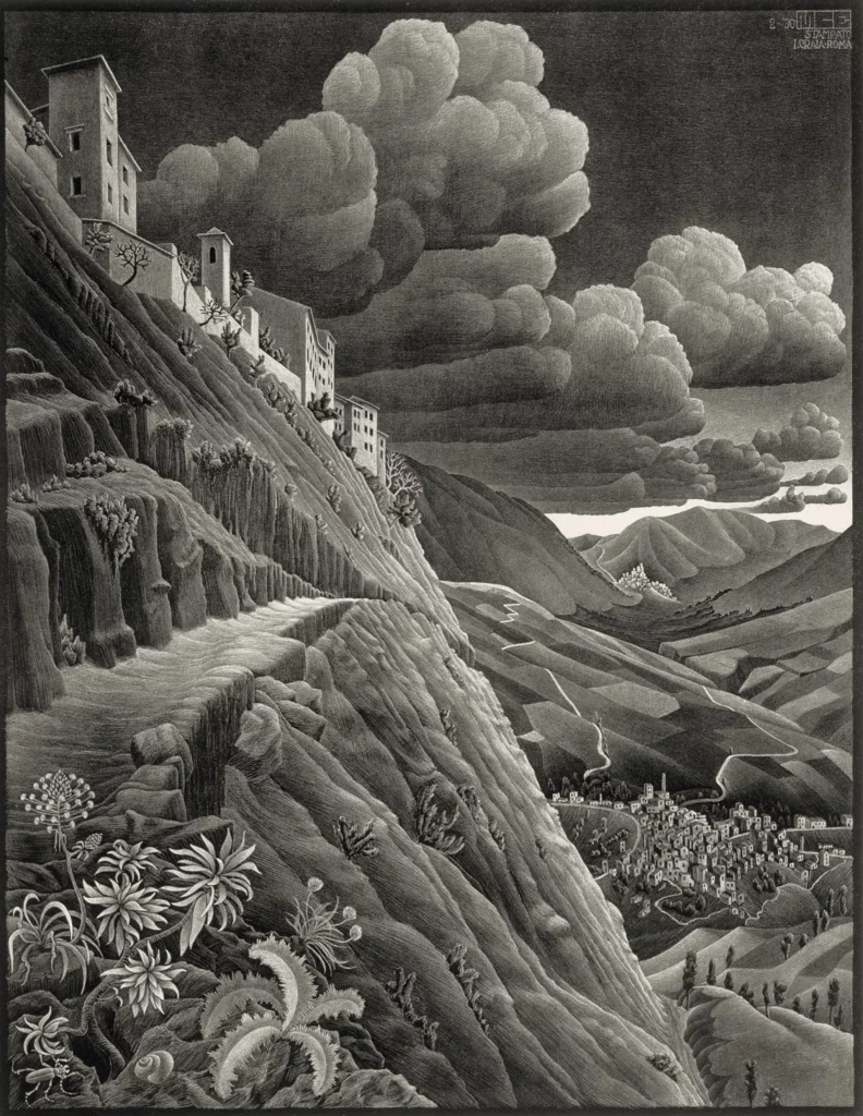 M.C. Escher, Castrovalva (1930), ©The M.C. Escher Company, The Netherlands; courtesy of Michael S. Sachs.