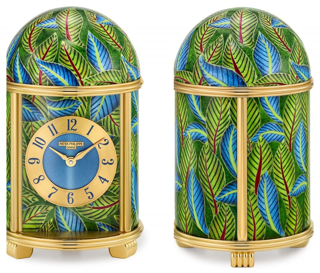 Foliage dome table clock by Patek Philippe.
