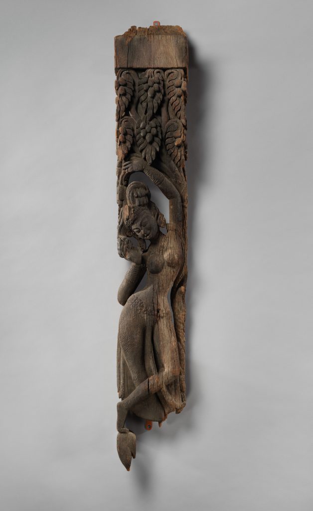 <i>Temple Strut with a Salabhinka</i>, wooden sculpture rom the 13th century. Courtesy of the Metropolitan Museum of Art.