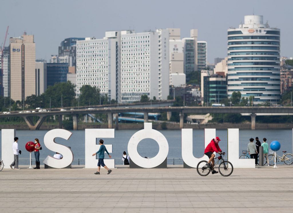 Yeouido Hangang River Park in Seoul, South Korea. (Photo by Chris Jung/NurPhoto via Getty Images)