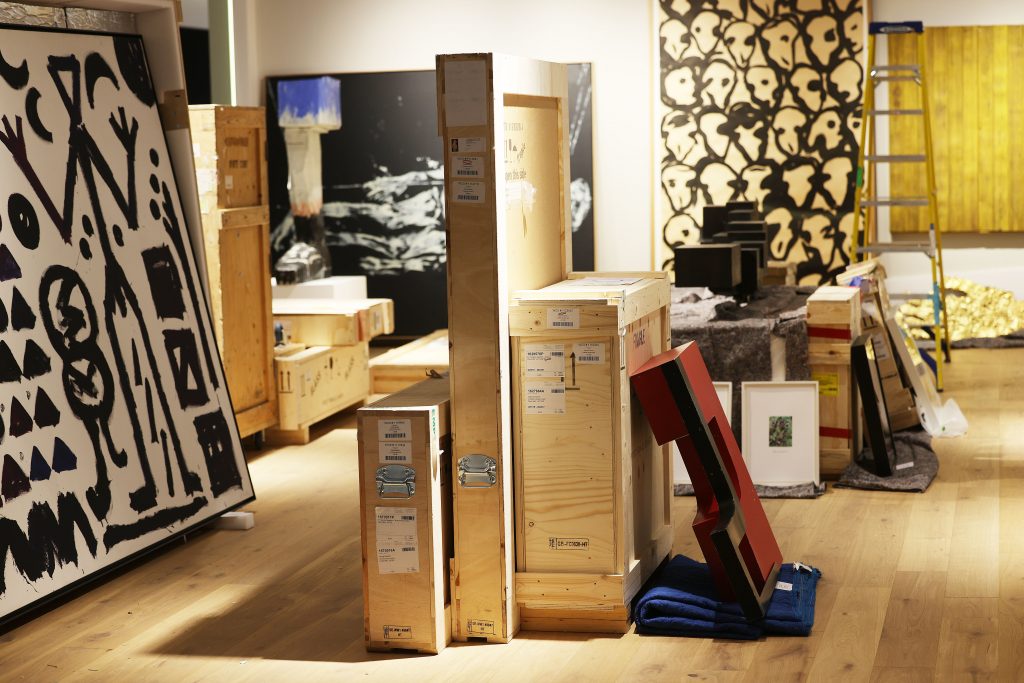 Works packed up for arrival at an art fair in June 2022. (Photo by Oliver Berg/picture alliance via Getty Images)