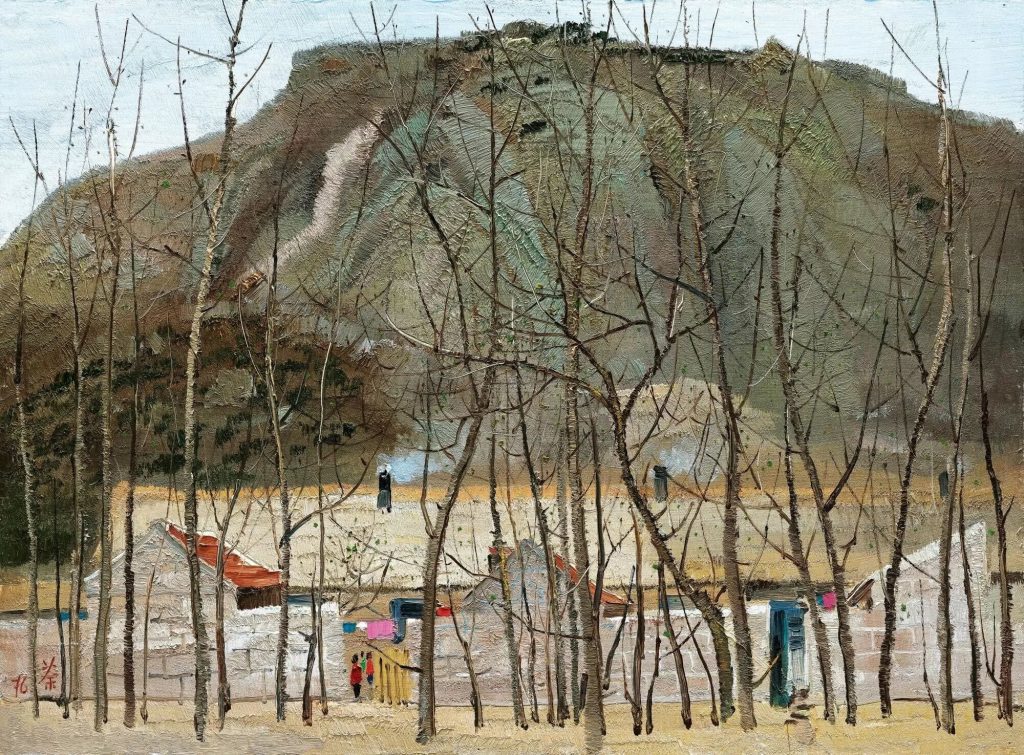 Wu Guanzhong, <i>Warm Spring in the Mountain Village </i>(1976). Courtesy of Poly Auction Hong Kong.