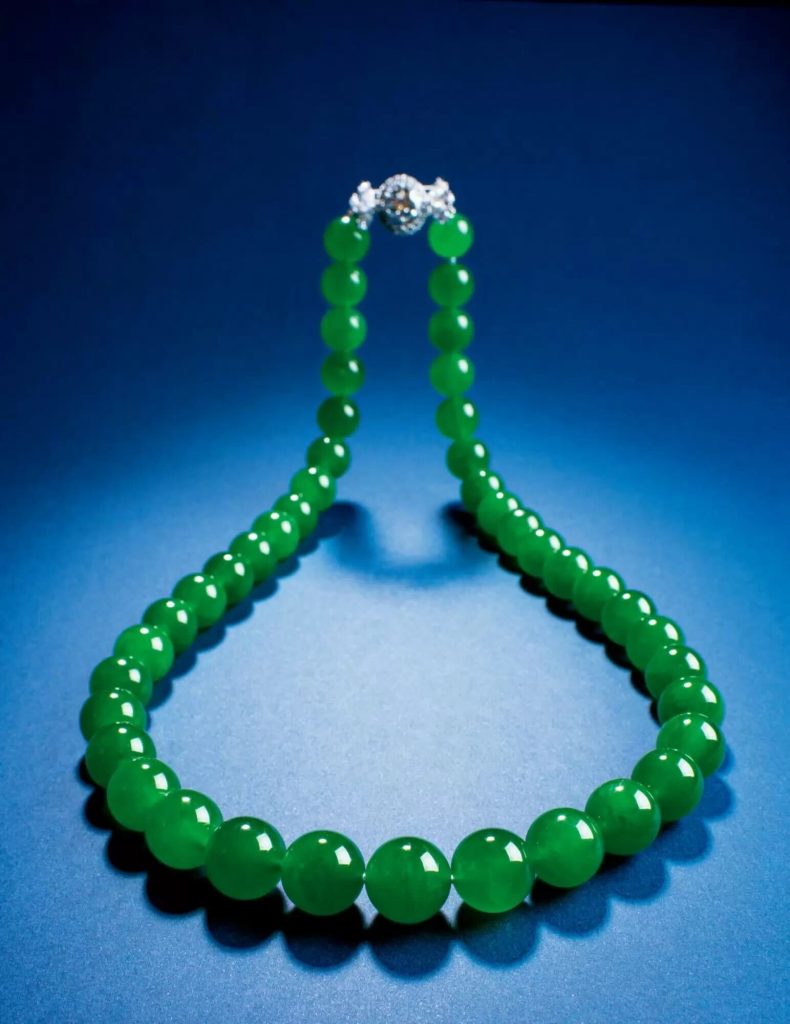 acob & Co., <i>An Impressive Jadeite Bead and Diamond Necklace</i>. Courtesy of Sotheby's.