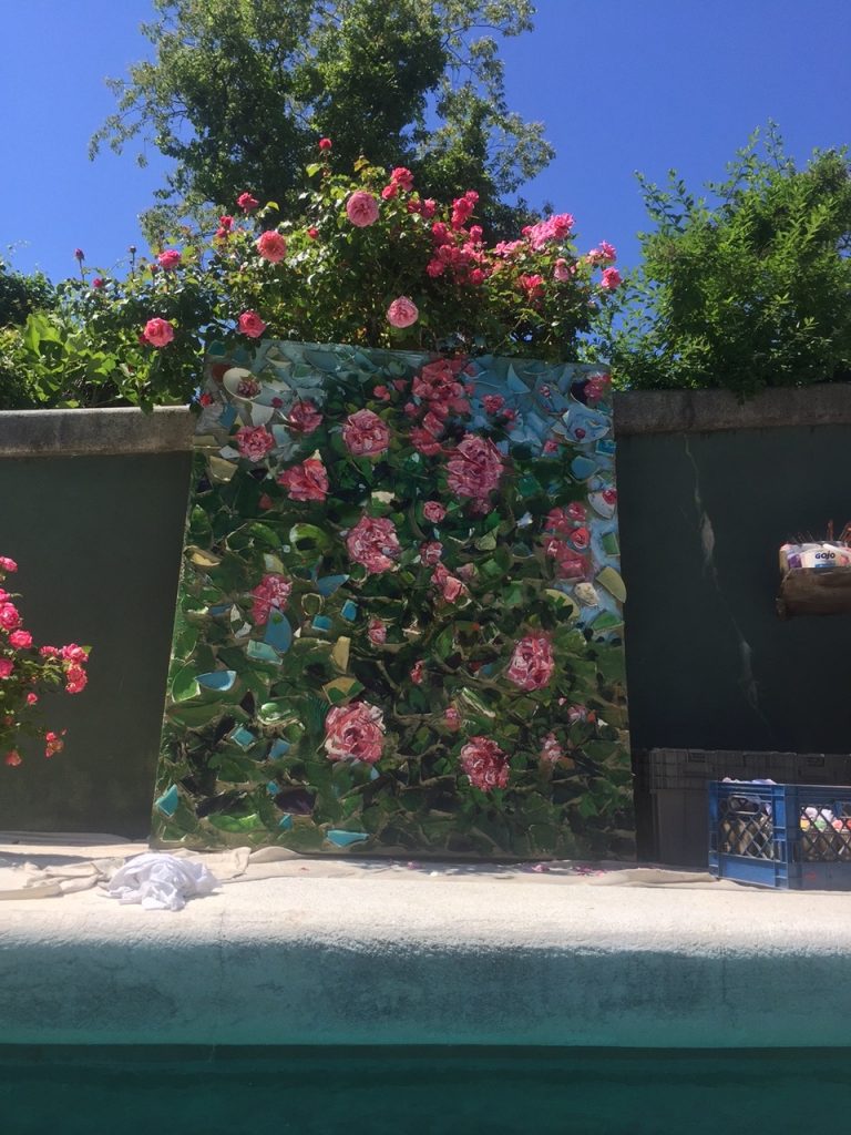 Julian Schnabel's first rose painting is the jewel of Heidi Klum's collection. Photo courtesy of Heidi Klum. 