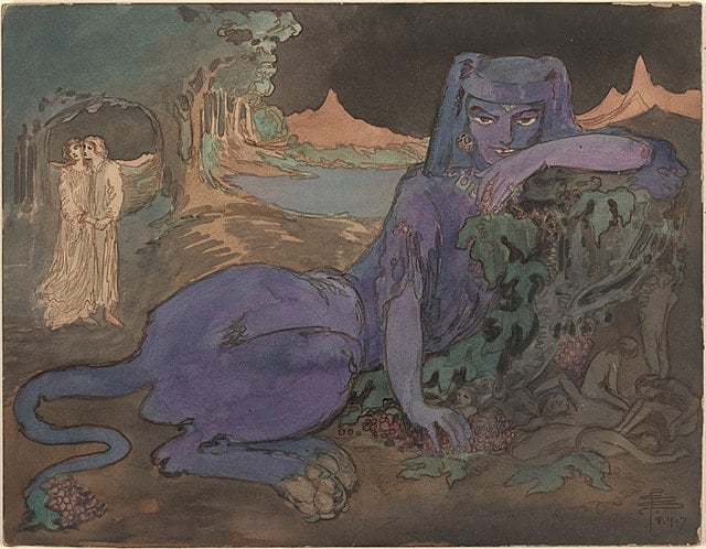 Pamela Colman Smith, The Blue Cat (1907).  Collection of Alfred Stieglitz / Georgia O'Keeffe Archive, Yale Collection of American Literature, Beinecke Rare Book and Manuscript Library.