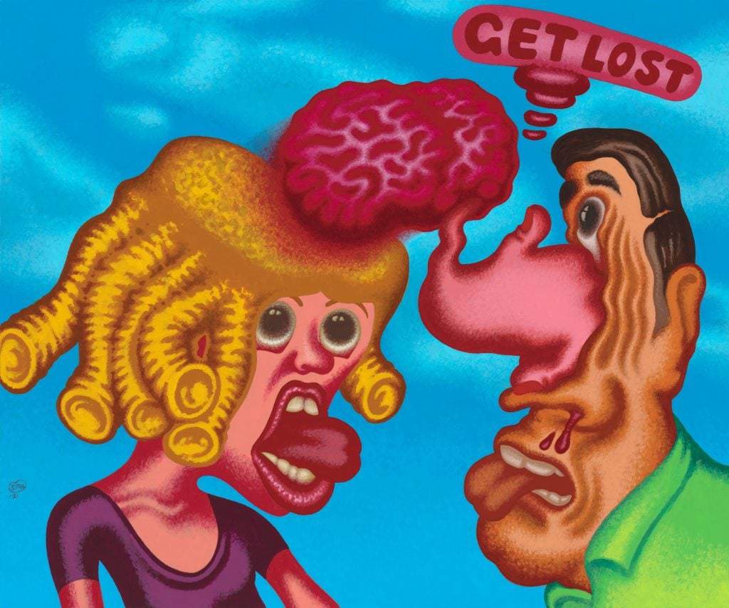 Peter Saul, Get Lost (2021). Photo: Mark Woods. Courtesy the artist and Michael Werner Gallery.