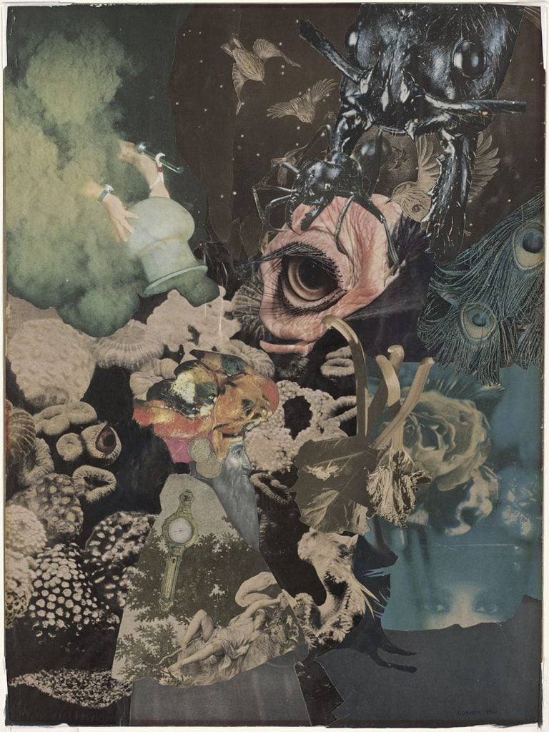 Jean Conner, TEMPTATION OF SAINT WALLACE (1961). Collection of the San Francisco Museum of Modern Art. Photo by Don Ross, courtesy of the Conner Family Trust, San Francisco, and Artists Rights Society (ARS), New York.