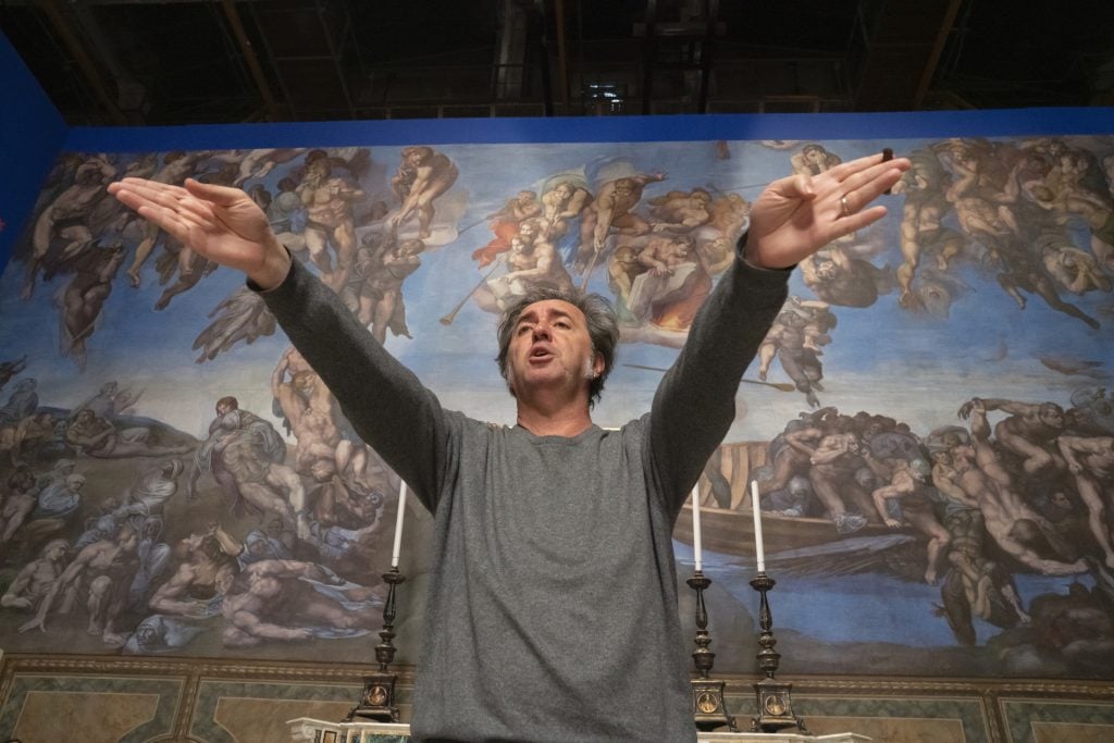 Director Paolo Sorrentino on the set of The New Pope (2019). Courtesy of HBO.
