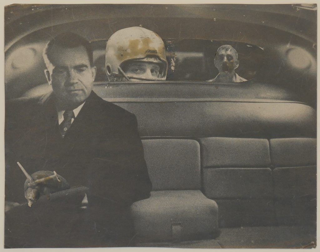 Jean Conner, NIXON (1959). Collection of Anton D. Segerstrom Courtesy of the Conner Family Trust, San Francisco, and Artists Rights Society (ARS), New York.