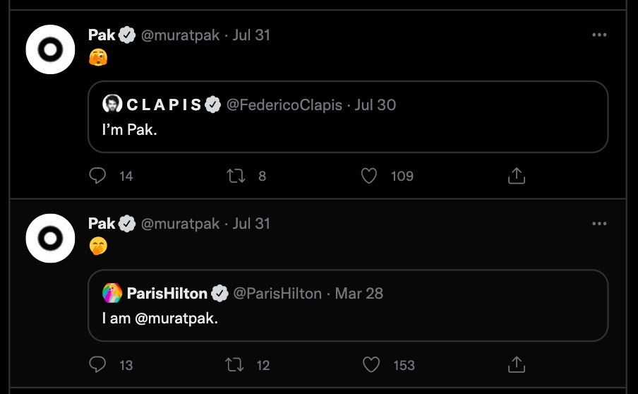 Pak tweets responding to Federico Clapis