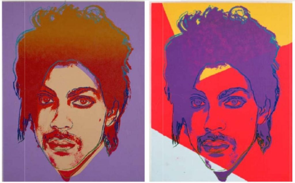 Andy Warhol's Prince portraits are heading to the Supreme Court. Courtesy of court documents.
