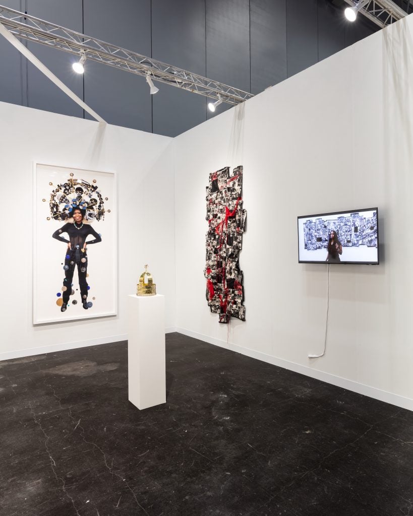 Work by Helina Metaferia. at the Armory Show in New York, shown by Addis Fine Art, Addis Ababa, Ethiopia. Photo by Silvia Ros Photography, courtesy of Addis Fine Art, Addis Ababa, Ethiopia.