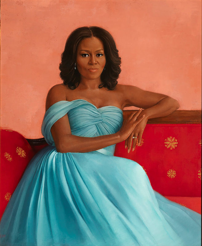 Michelle Obama, painted by Sharon Sprung. Courtesy of the White House Historical Association.