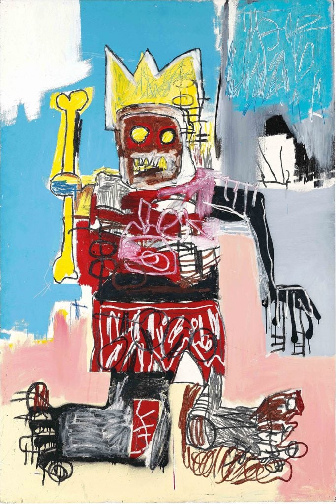 Jean-Michel Basquiat: Untitled, 1982 182,8 x 121,9 cm Acrylic, oilstick and spray paint on wood (Private Collection – courtesy of HomeArt) Photo: Private Collection – courtesy of HomeArt © Estate of Jean-Michel Basquiat. Licensed by Artestar, New York