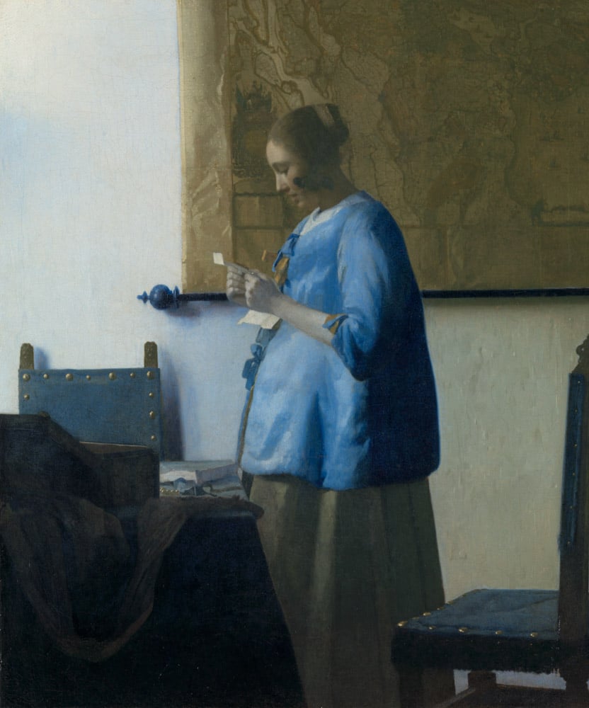 Johannes Vermeer, Woman in Blue Reading a Letter , ca. 1663