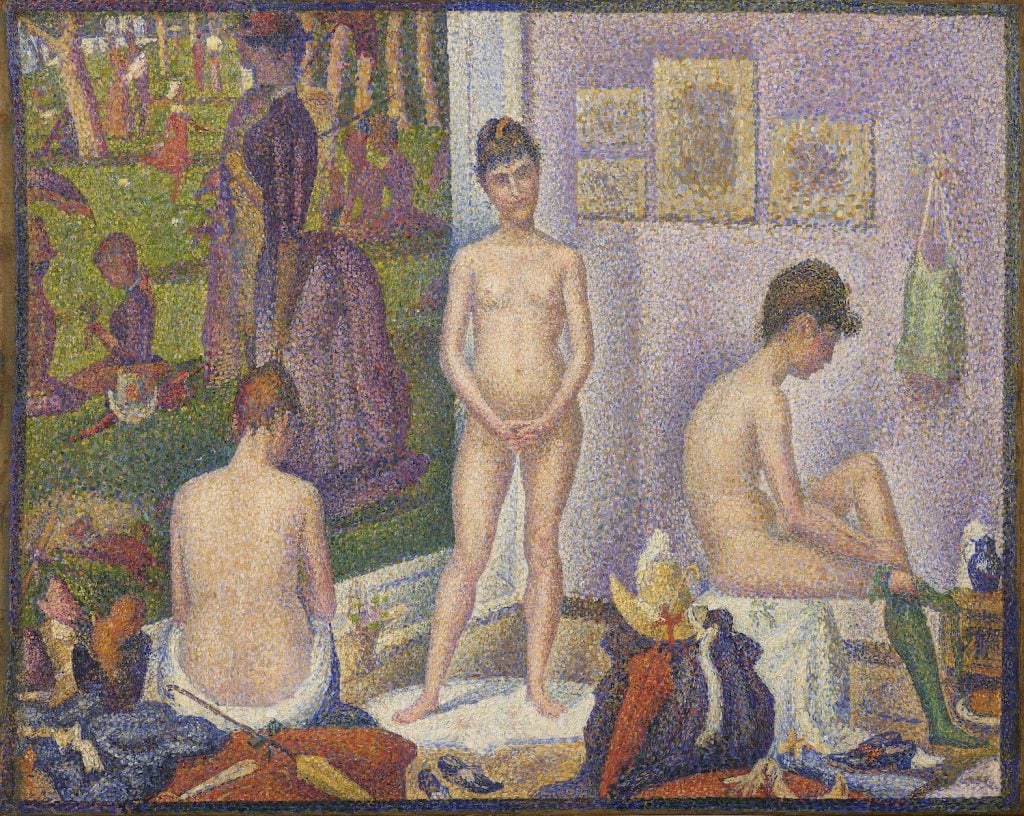 Georges Seurat, Les Poseuses, Together (Small version) (1888).  Photo courtesy of Christie's.