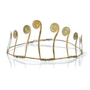 Alexander Calder's experimentation with sculptural forms included jewelry, such as this brass <i>Lady Kenneth Clark Tiara</i> (ca. 1937–1938). Courtesy of Sotheby's.