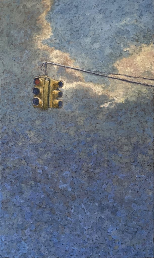 Rick Secen, Traffic Light In The Clouds (2021). Courtesy of Established Gallery.
