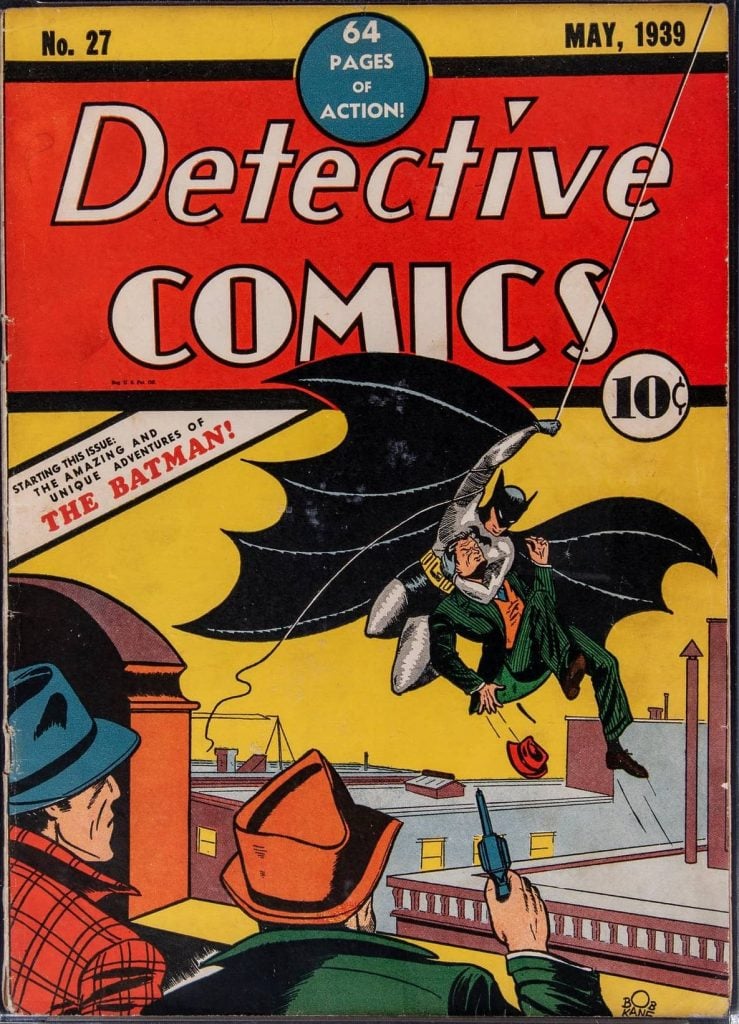 A copy of <em>Detective Comics No. 27</em>, featuring the first appearance of Batman, sold for a $1.74 million in May 2022 at Goldin Auctions. Photo courtesy of Goldin. 