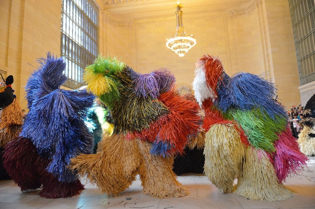 Nick Cave's Heard Of Horses installation at Vanderbilt Hall at Grand Central Terminal on March 30, 2013. Photo by Mike Coppola/Getty Images.