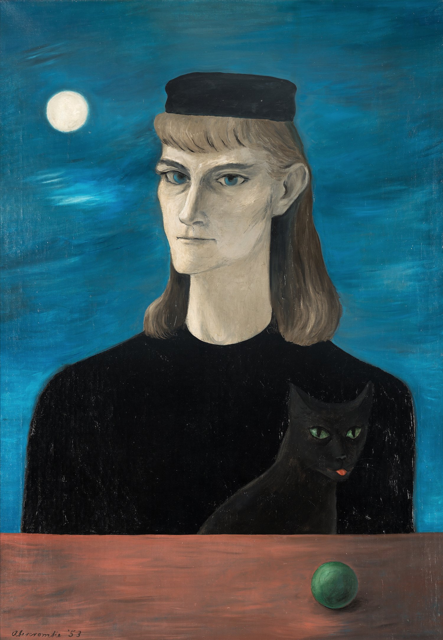 a woman with a cat