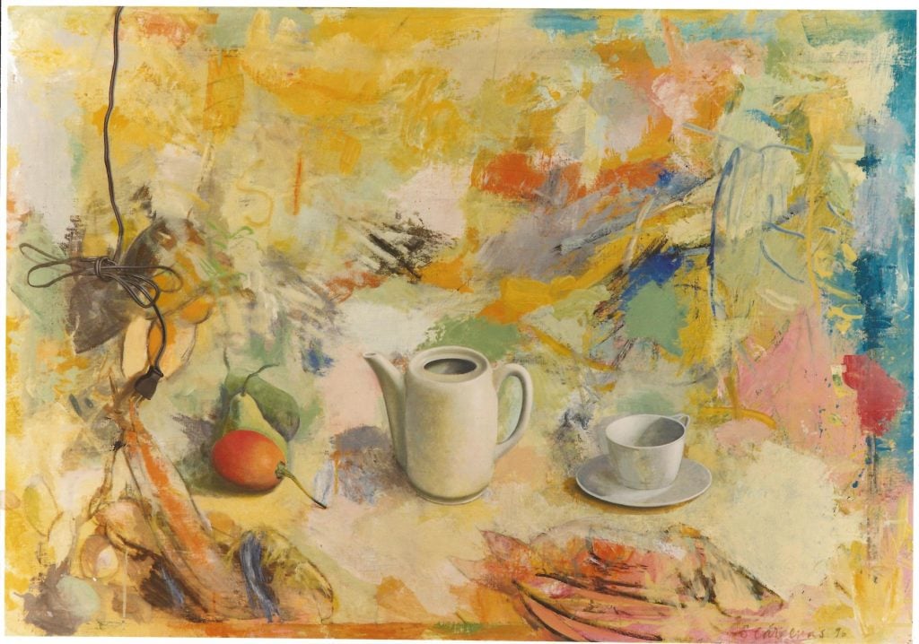 Santiago Cárdenas, Still Life with Fruit and Cable (1996). Courtesy of Art of the World Gallery.