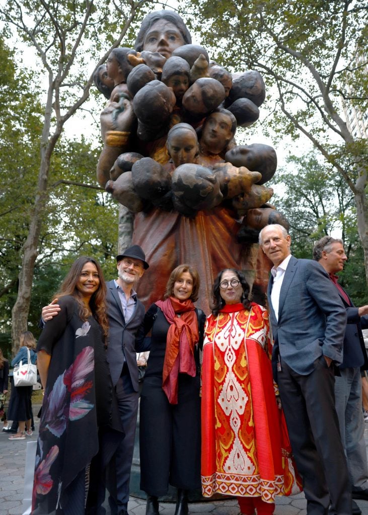 (L to R): Deepanjana Klein, director of acquisitions and development at KNMA, Nicholas Baume, artistic and executive director at Public Art Fund, Susan K. Freedman, president at Public Art Fund, Kiran Nadar, and Glenn Lowry, director of the Museum of Modern Art.