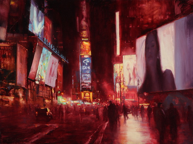 Hsin-Yao Tseng, Times Square Red Night (2019). Courtesy of Art Renewal Center.