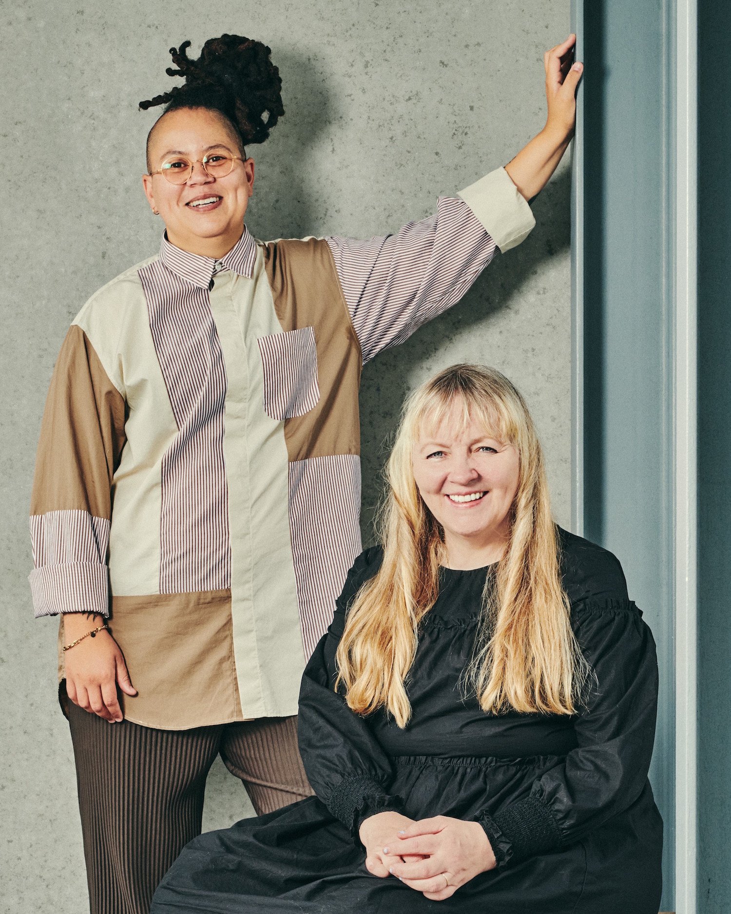 Meg Onli and Chrissie Iles. Photograph by Bryan Derballa. Image courtesy The Whitney Museum.